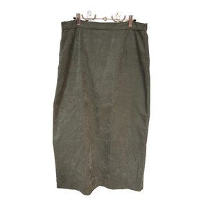 Modest Olive Green Denim Maxi skirt